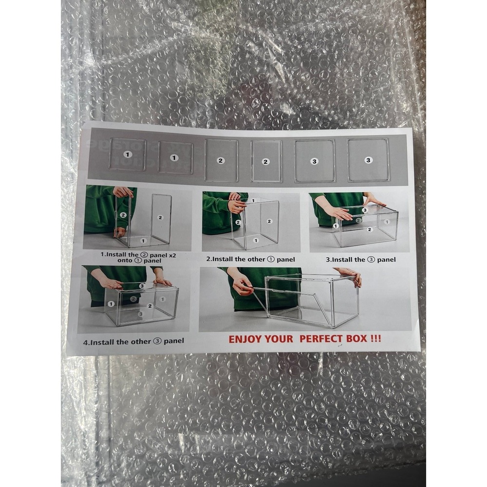 EZJOB Clear Acrylic Stackable Display Storage Box for Sneakers Figures